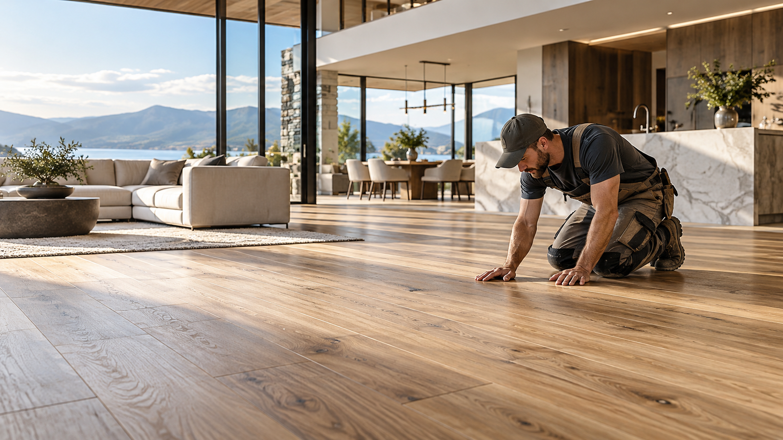 Laminat- oder Bodenfläche im Rahmen einer Renovierung